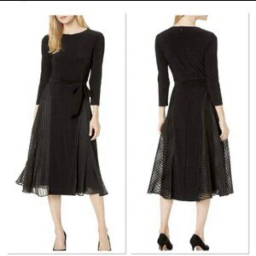 Lauren Ralph Lauren Size 12 Black Knit Long Sleeve Maxi Shift Dress